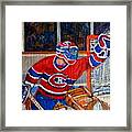 Goalie Makes The Save Stanley Cup Playoffs Framed Print