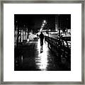 Going Home Alone - Dublin, Ireland - Black And White Street Photography Framed Print