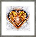 Gold And Sapphire Heart Framed Print