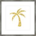 Gold Palm Tree- Art By Linda Woods Framed Print