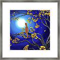 Golden Flowers In Moonlight Framed Print