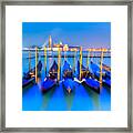 Gondolas In Venice - Italy Framed Print
