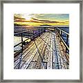 Good Harbor Beach Footbridge Shadows Framed Print