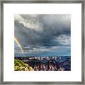 Grand Canyon Stormy Double Rainbow Framed Print