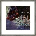 Grapes And Glass Framed Print