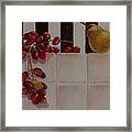 Grapes And Pear Framed Print