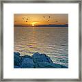 Great Salt Lake At Sunset Framed Print