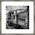 Great Smokey Mountain Railroad Looking Out At The Train In Black And White Framed Print