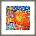 Wailing Wall Greatness In The Evening Jerusalem Palette Knife Painting Framed Print