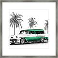 Green 56 Chevy Wagon Framed Print