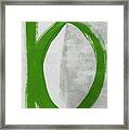 Green Abstract Circle 1- Art By Linda Woods Framed Print