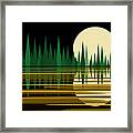Green Abstract Reflected Landscape Framed Print