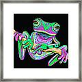 Green And Pink Frog Framed Print