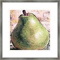 Green Anjou Pear Framed Print