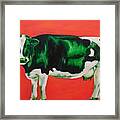 Green Cow Framed Print