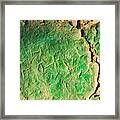 Green Flaking Brickwork Framed Print