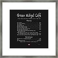 Green Midget Cafe Menu T-shirt Framed Print