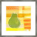 Green Pear- Art By Linda Woods Framed Print