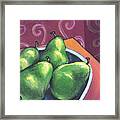 Green Pears In A Bowl Framed Print
