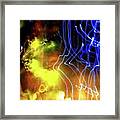 Green Yellow And Blue Lights Framed Print