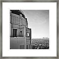 Griffith Observatory And Downtown Los Angeles Framed Print