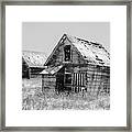 Grizzled Acres In Black And White Framed Print