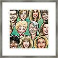 Group Caricature Framed Print