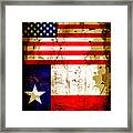 Grunge Style Us And Texas Flags Framed Print