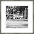 Hale Barns Square In The Snow Framed Print