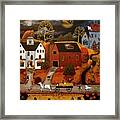 Halloween Hay Ride - A Folkartmama - Folk Art Framed Print