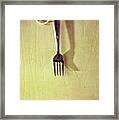Hanging Fork On Jute Twine Framed Print