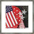 Happy Fourth Of July Party Preparation. Framed Print