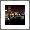 Harbor Nights - Trade Center In Focus Framed Print