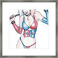 Harley With Bat Framed Print