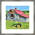 Hayesville Barn And Tractor Framed Print