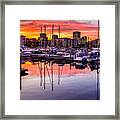 Hdr Sunset On Thea Foss Waterway Framed Print