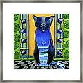 He Is Back - Blue Cat Art Framed Print