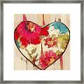 Heart In Stitches Framed Print