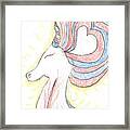 Heart-unicorn-drawing Framed Print