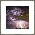 Highway 52 Storm Cell - Two And Half Minutes Lightning Strikes Framed Print