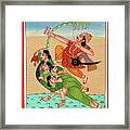 Hindu God Of Sexual Love Kamadeva Parrot Woman Kamasutra Folk Art Painting India Miniature Artwork Framed Print