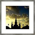 St. Louis Cathedral A Historic Silhouette At Jackson Square In New Orleans Louisiana Framed Print