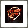 Historic Western Auto Sign Framed Print