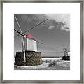 Historical Windmills At Portela Framed Print