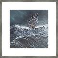 Hms Beagle In A Storm Off Cape Horn Framed Print