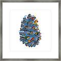 Holiday Blue Cone Framed Print
