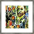 Homage To Vangogh Tulips And Portrait Framed Print