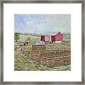 Homeplace - The Barn And Vegetable Garden Framed Print