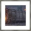 Hopper Cars Being Unloaded Framed Print