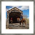 Horse Back Riding At Tyler State Park Framed Print